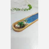 جاعودی چوب طبیعی و رزین مدل دریا ساحل به همراه درخت نخل