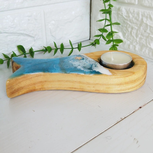 جاشمعی چوب و رزین طرح دریا