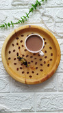 سینی چوب و رزین طرح قهوه واقعی
